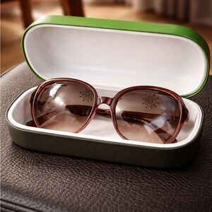 kate spade Brown Gradient Sunglasses with Green Case